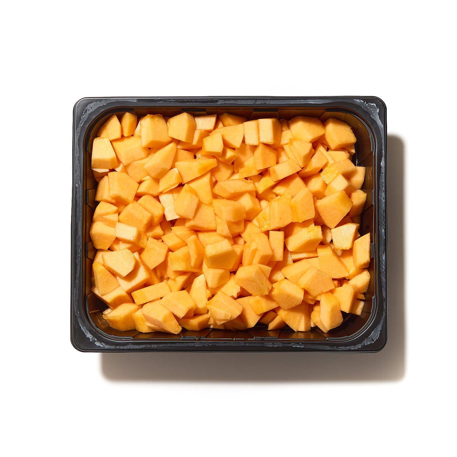 Melónur kantalópu skornar